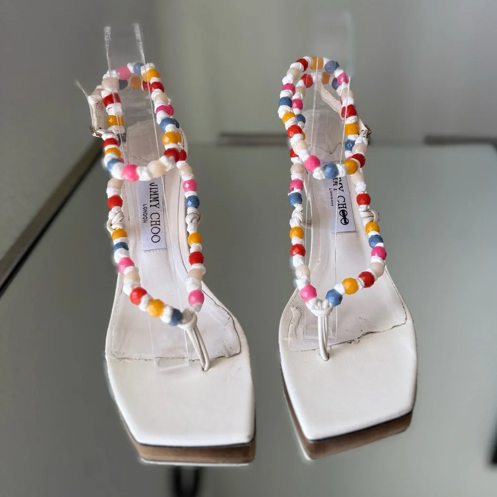 JIMMY CHOO Amiral 90 embellished leather sandals $1,175 39 - Picture 12 of 16